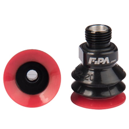 Fipa Bellows vacuum cup diam. 21 mm, Varioflex 30 Degrees/60 Degrees, fitting G1/8-male 20.021.147.16